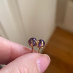 Amethyst Orb Earrings - 14k Gold - Vintage